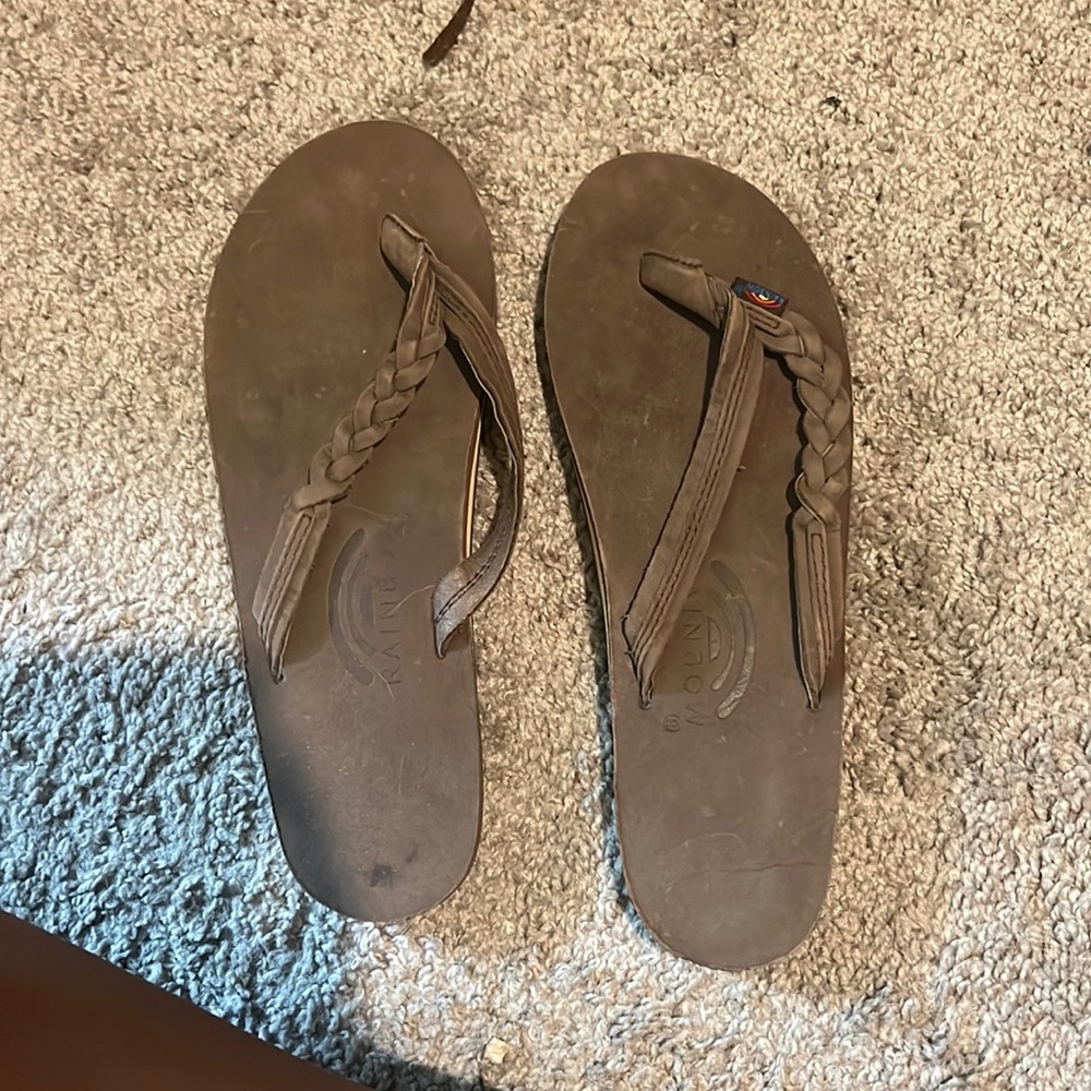 Rainbow flip flops